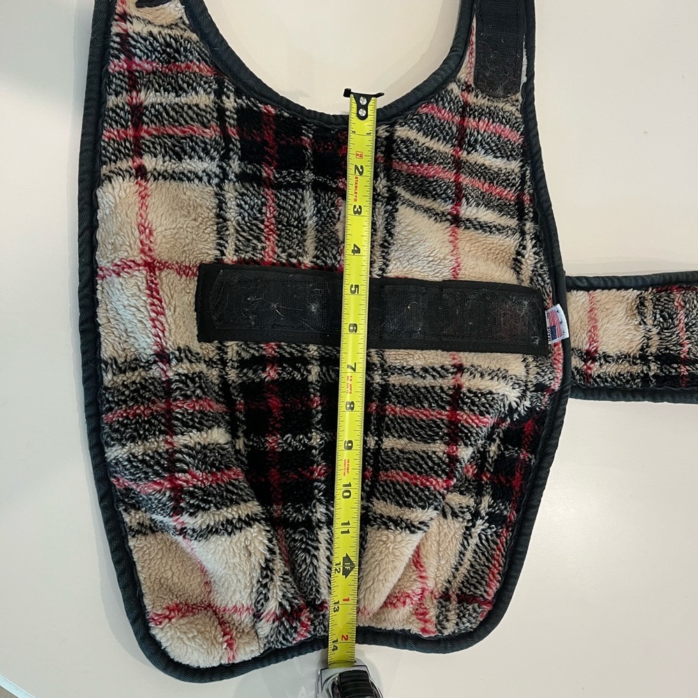 Foggy Mountain Tan fleece plaid dog coat S/M